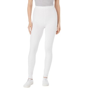 Woman Within Women's Plus Size Tall Stretch Cotton Legging - 1 of 4