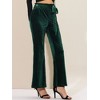 Allegra K Women's Velvet Tie Waist Stretchy Wide Leg Pants with Pockets - 2 of 4