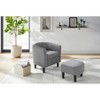 Akoasm Modern Upholstered Sofa Armchair With Ottoman, Footrest For Living Room & Bedroom-Grey - 3 of 4