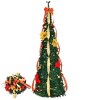 Syemin Artificial Trees 4 FT Fully Decorated Christmas Tree, Pop Up Artificial Xmas Tree for Home Office Store Holiday Deco, Green, 15"*15"*48" - 4 of 4