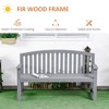 Syemin Patio Accent Chairs, Wooden Park Loveseat, All-Weather Design, Suitable for Lawn, Garden and Porch, Gray, 56.25" * 20" * 33.5" - 3 of 4