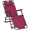 TIRAMISUBEST 2-in-1 Folding Chaise Lounge Chair for Outside - Adjustable Tanning Chair with Pillow & Pocket (Red) - 4 of 4