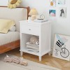 KTMBDW 26.77''H Rustic Farmhouse Bedroom Nightstand with 1 Drawers and an Open Cubby, Wooden Bedside Table for Bedroom, Office, or Living Room - 2 of 4