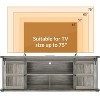 70“ Farmhouse TV Stand for 75 Inch TVs, Mid Century Modern TV Console Table with Sliding Barn Doors & Storage Cabinets for Living Room Bedroom - 4 of 4