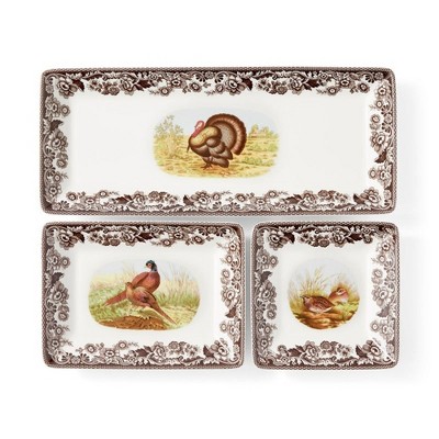 Spode Woodland 3-Piece Traditional Nesting Trays - Perfect for Thanksgiving