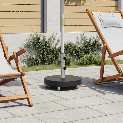 vidaXL Parasol Base Grey Granite Base with Stainless Steel Tube 66.1 lbs