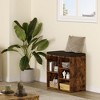 Shoe Bench with Cushion and Storage, Entryway Shoe Rack with Adjustable Shelves, Grey/Brown - 3 of 4