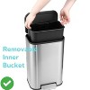 Trash Can with Lid 5.3 Gallon Stainless Steel Garbage Bin for Kitchen Rectangular Trash Can with Step-On Pedal - 4 of 4