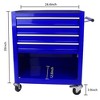 Rolling Tool Chest with 4 Drawer, Tool Box with Wheels, Heavy Duty Industrial Service Cart Storage Organizer with Locking System Tool Case for Garage - 4 of 4