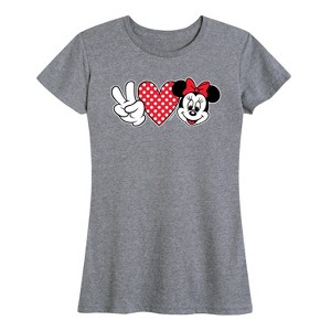 Women's - Disney - Peace Love Minnie Short Sleeve Graphic T-Shirt - 1 of 4