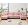 DOMETOUR Free Combination Modular Sectional Sofa,U Shaped Couch for Living Room, 4-Seater Comfy Cloud Couch with 2 Ottomans, Chenille - 2 of 4