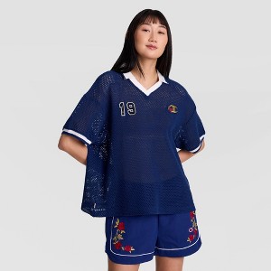 Champion Women's Goalkeeper Short Sleeve Crochet Jersey - Blue