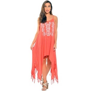21610-WHT-XL Riviera Sun Fringe Dress / Sundresses for Women - 1 of 2