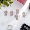Unique Bargains Utility 3-Hook Adhesive Flower Light Pink 5 Pcs - 2 of 4