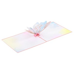 Unique Bargains Butterfly Flower Thickened Paper 3D Funny Birthday Card for Friends Gift - 1 of 4