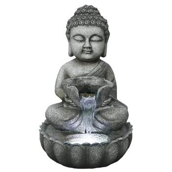 Northlight 21.5" Buddha in Sukhasana Pose Outdoor Garden Water Fountain