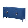 Modern Farmhouse Sideboard Buffet Cabinet, Kitchen Storage Cabinet With Adjustable Shelves And 4 Doors, Coffee Bar Cupboard Navy Blue - 4 of 4