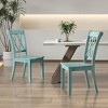 Costway Set of 2 Wood Dining Chair Cross Back Dining Room Side Chair Mint Green Home Kitchen - 4 of 4