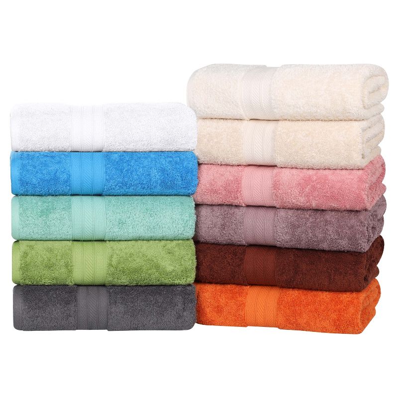 Cotton Plush Soft Highly-Absorbent Heavyweight Luxury Face Towel Washcloth Set of 12 by Blue Nile Mills, 5 of 7