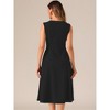 INSPIRE CHIC Women's Notch V Neck Elegant Work Office A-Line Dress with Pockets - image 3 of 4