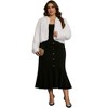 Agnes Orinda Women's Plus Size Faux Fur Long Sleeve Open Front Winter Warm Shaggy Parka Overcoats - 3 of 4