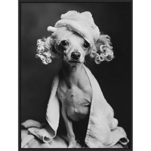 Amanti Art Spa Day Pooch by Niky Rahner Framed Canvas Wall Art - 1 of 4