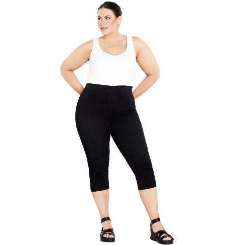 Avenue Women's Plus Size Pull On Cropped Denim Legging - image 1 of 4