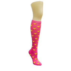 Heart Patterned Knee High Socks from the Sock Panda (Women's Sizes, Adult Medium) - 1 of 3