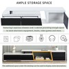 KWPZQEB Modern Extendable TV Stand in Stretch of 70"-107" Wide, Rectangle Entertainment Center with 2 Drawers & 1 Cabinet, TV Cabinet for Living Room - 3 of 4