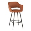 Faux Leather Ergonomic Counter Stool with Armrests and Metal Legs, Set of 2 for Kitchen or Home Bar - 2 of 4
