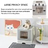 LunaLulinlk gray Large enclosed cat litter box with lid, foldable, splash-proof, with cat litter scoop - 4 of 4
