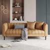 Faux Leather Sofa Couch, Modern 78" W Sofa with Deep Seats, 3 Seater Sofa Couch with 2 Throw Pillows and Wood Legs - 4 of 4