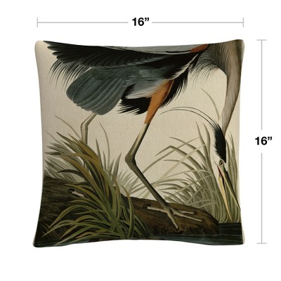 Great Blue Heron 16x16 Square Microfiber Throw Pillow