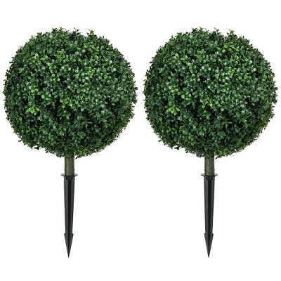 Syemin Artificial Plants Artificial Boxwood Topiary Trees Shaped Trees Indoor Outdoor Fake Plants for Office Living Room, Green, 27.6"*13.8"*13.8"