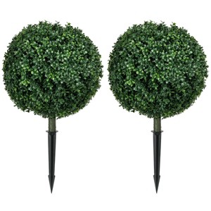 Syemin Artificial Plants Artificial Boxwood Topiary Trees Shaped Trees Indoor Outdoor Fake Plants for Office Living Room, Green, 27.6"*13.8"*13.8" - 1 of 4