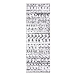 Modern Geometric Living Room Bedroom Area Rugs, Washable Soft Low Pile Floor Carpet with Stripped Lines for Dining Room - 1 of 4