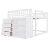 Grungis Full over Full Loft Bed with 4 Drawers and 3 Shelves,Modern Bunk Bed with Ladder and Guardrails,Loft and Bunk Bed for Bedroom - 4 of 4