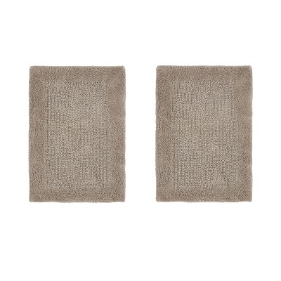 Edge Beige Cotton Tufted Reversible Bath Rug Set 17" x 24"