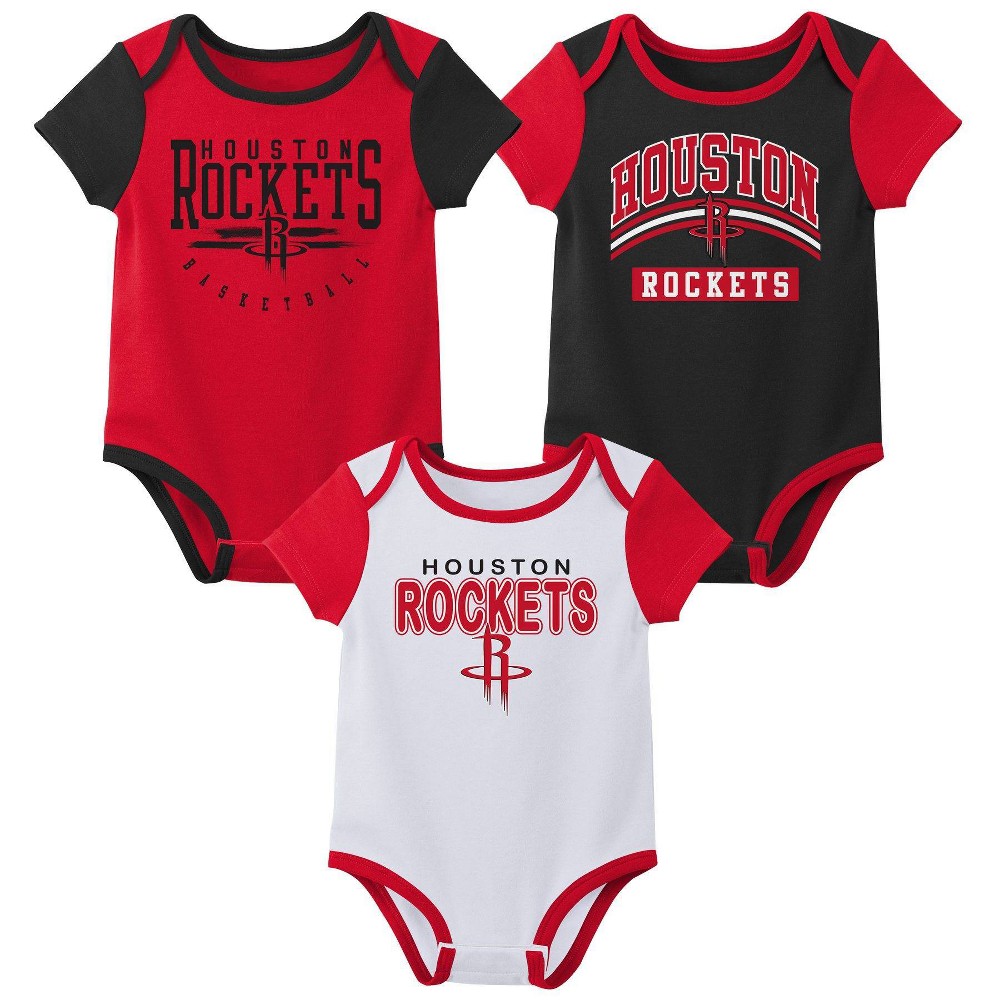 NBA Houston Rockets Boys 3pk Bodysuit Set