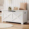 39.4" Storage Chest, Wooden Toy Storage Bench, Lift-Top Large Toy Chest with Safety Hinge for Entryway, Living Room, Bedroom - 2 of 4