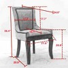 Kumasinova Set of 2 Side Dining Chair, Thickened Fabric Kitchen Chairs with Neutrally Toned Solid Wood Legs & Bronze Nail Head - 4 of 4