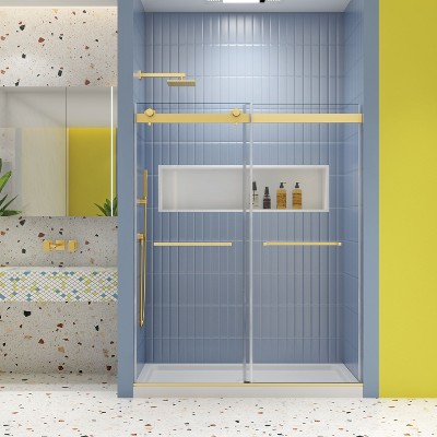 NicBex Shower Door 44-48" Wx74"H Bypass Sliding Shower Door with 5/16" (8mm) Tempered Glass with Reversible Installation