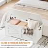 Storage Bench, 39.4" Wooden Storage Chest with 2 Safety Hinges, Toy Chest Bench, Storage Ottoman Bench for Bedroom Entryway Living Room,White - 4 of 4