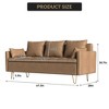 Modern 3-Seater Faux Leather Sofa with Lift-Up Chaise & Hidden Storage – Adjustable Height Lounge Couch with 5 Decorative Pillows, Brown - 3 of 4