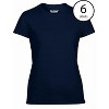 Gildan Missy Fit Women's X-Small Adult Short Sleeve T-Shirt, Navy (6 Pack) - image 2 of 4