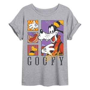 Women's - Disney - Goofy Boxes Oversized Oversized Graphic T-Shirt - 1 of 4