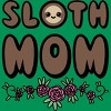 Junior's Design By Humans Sloth Mom Flowers By SlothgirlArt T-Shirt - 2 of 2