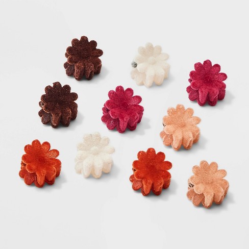 Flower Mini Claw Hair Clips 10pk - Wild Fable™ Multicolor Brights