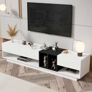 TIRAMISUBEST Sleek TV Stand with Perfect Storage Solution, Two-tone Media Console for TVs Up to 80'', Functional TV Cabinet with Versatile Compartment - 1 of 4