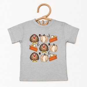 The Juniper Shop Turkey Pumpkin Pie Grid Toddler Short Sleeve Tee - 1 of 3
